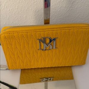 Badgley Mischka Yellow Quilted Wallet